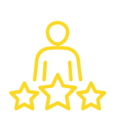 Icon of a person with three stars